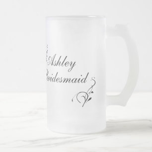 Taza De Cristal Esmerilado Mug de la dama de honor personalizada
