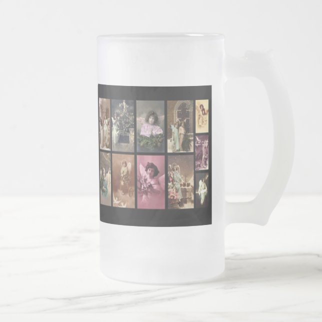 Taza De Cristal Esmerilado Mug de los ángeles de vacaciones - Personalizable (Derecha)