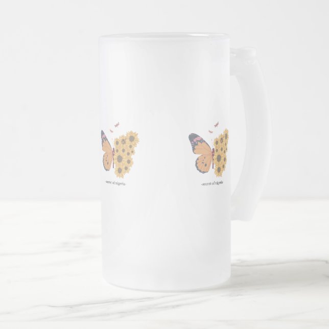 Taza De Cristal Esmerilado Mug de mariposa (Anverso derecho)