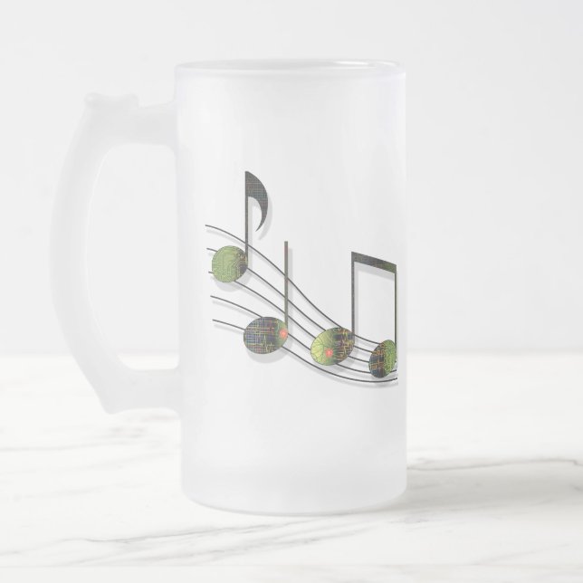 Taza De Cristal Esmerilado Mug. de notas de Dubstep (Izquierda)
