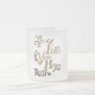 Taza De Cristal Esmerilado Mug de palabras Inspiradoras escarpadas