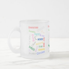 Taza De Cristal Esmerilado Mug de palabras Mahjong escarchadas