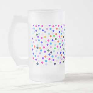 Taza De Cristal Esmerilado Mug de puntos multicolores