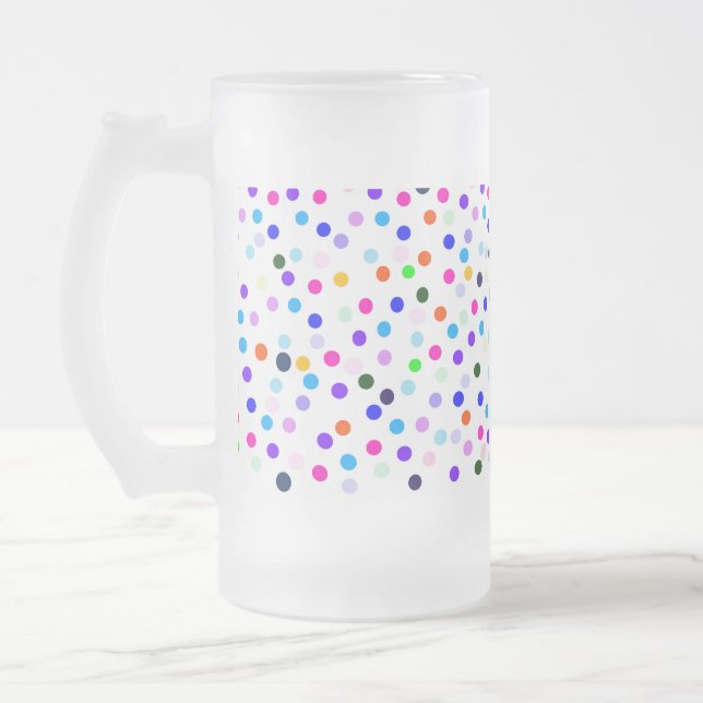 Taza De Cristal Esmerilado Mug de puntos multicolores (Izquierda)