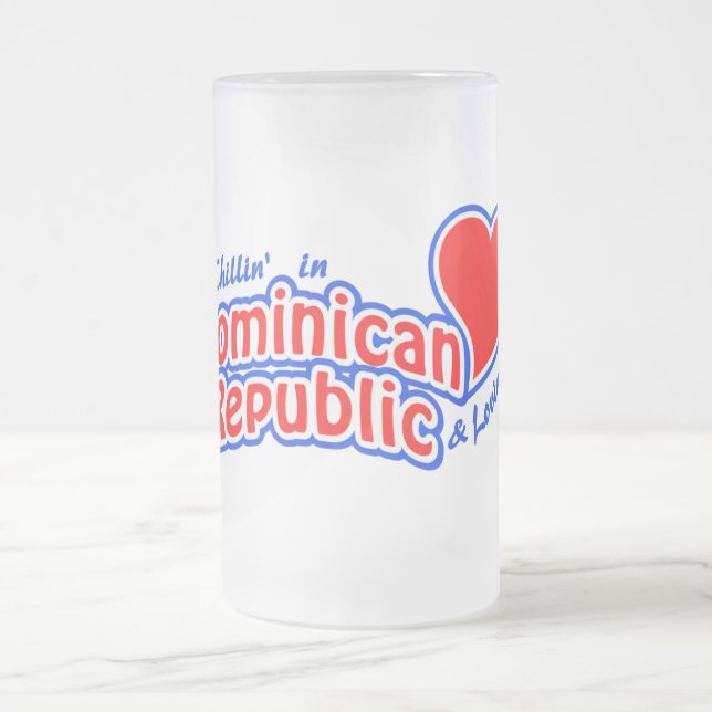 Taza De Cristal Esmerilado Mug de República Dominicana - elegir estilo (Centro)