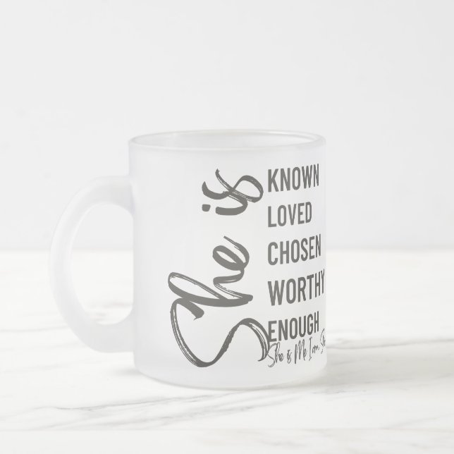 Taza De Cristal Esmerilado Mug de secuencias de comandos personalizado (Izquierda)