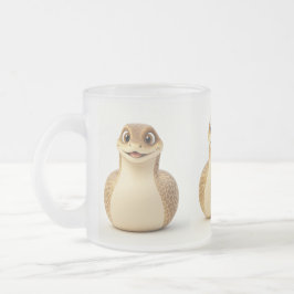 Taza De Cristal Esmerilado Mug de serpiente sonriente con suerte