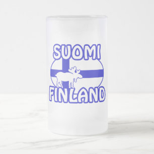 Taza De Cristal Esmerilado Mug de Suomi Finlandia - elegir estilo y color