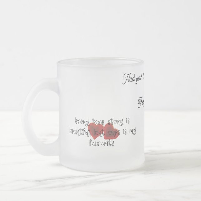 Taza De Cristal Esmerilado Mug de vidrio de amor infinito - regalo perfecto p (Izquierda)