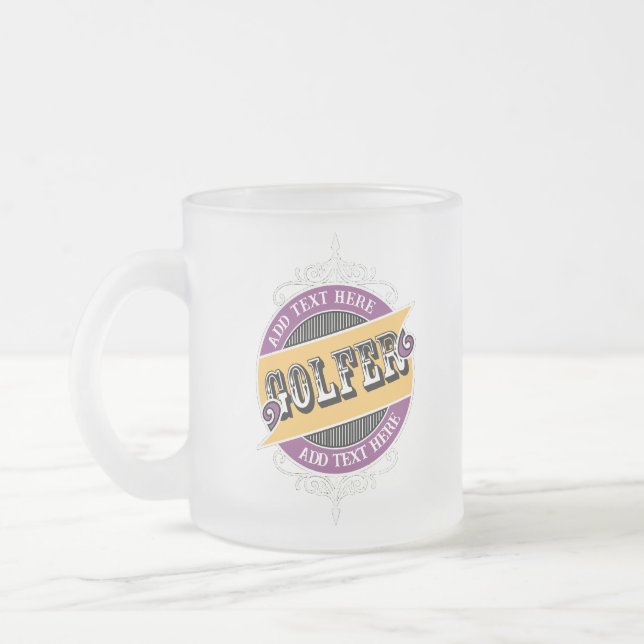 Taza De Cristal Esmerilado Mug de vidrio escarcha personalizada para golfista (Izquierda)