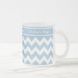 Taza De Cristal Esmerilado Mug de vidrio escarcha personalizado, Chevrras azu