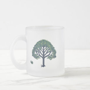 Taza De Cristal Esmerilado Mug de vidrio escarchado 10 oz - Diseño de árbol d