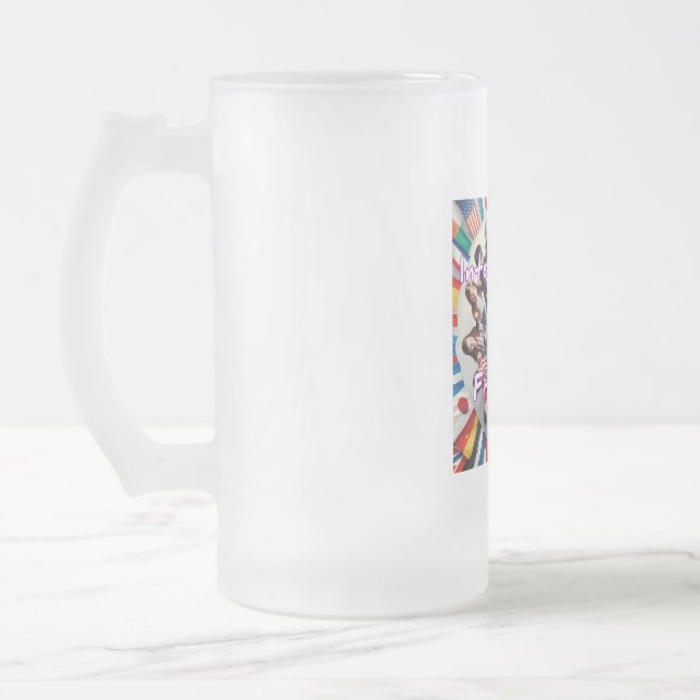 Taza De Cristal Esmerilado Mug de vidrio escarchado, 16 oz (Izquierda)