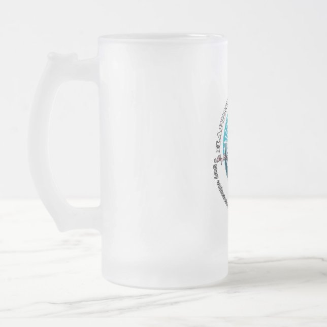Taza De Cristal Esmerilado Mug de vidrio escarchado, 16 oz (Izquierda)