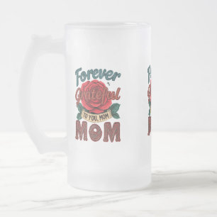 Taza De Cristal Esmerilado Mug de vidrio escarchado - 16 oz   "Agradecimiento