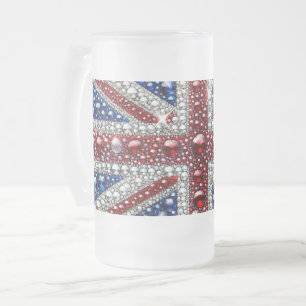 Taza De Cristal Esmerilado Mug de vidrio escarchado con diseño de colores bri