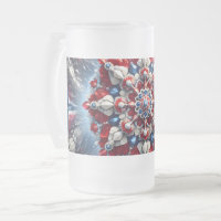 Mug de vidrio escarchado con diseño de colores nor