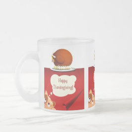 Taza De Cristal Esmerilado Mug de vidrio escarchado de Acción de Gracias
