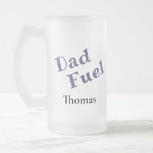Mug de vidrio escarchado de combustible para papá 