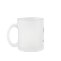 Mug de vidrio escarchado de gradiente del corazón