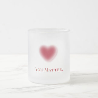 Taza De Cristal Esmerilado Mug de vidrio escarchado de gradiente del corazón