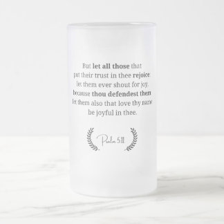 Taza De Cristal Esmerilado Mug de vidrio escarchado de verso de biblia | Salm