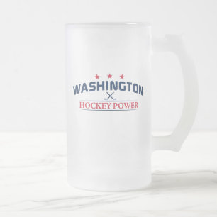 Taza De Cristal Esmerilado Mug de vidrio escarchado del poder de hockey de Wa