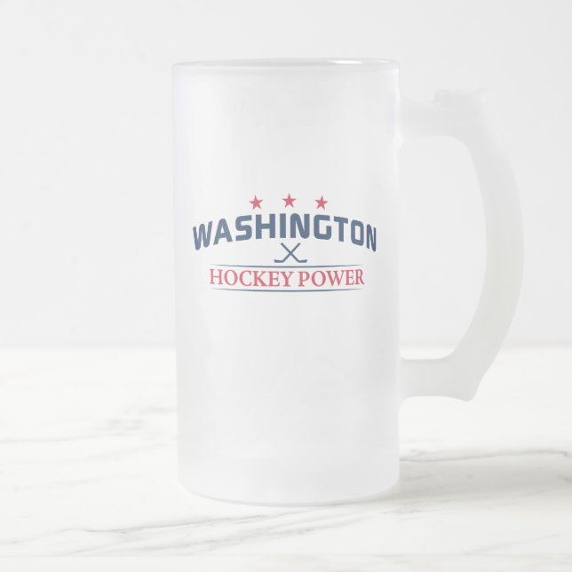 Taza De Cristal Esmerilado Mug de vidrio escarchado del poder de hockey de Wa (Derecha)