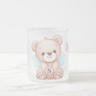 Taza De Cristal Esmerilado Mug de vidrio escarchado monograma