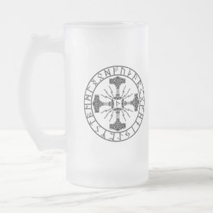 Taza De Cristal Esmerilado Mug de vidrio escarchado, Valhalla Oliver Mjolln