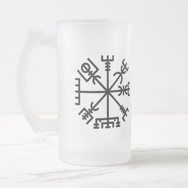 Taza De Cristal Esmerilado Mug de vidrio escarchado, Valhalla Oliver | Vegvis (Izquierda)