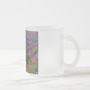 Taza De Cristal Esmerilado Mug de vidrio escarpado de la bandera estadouniden