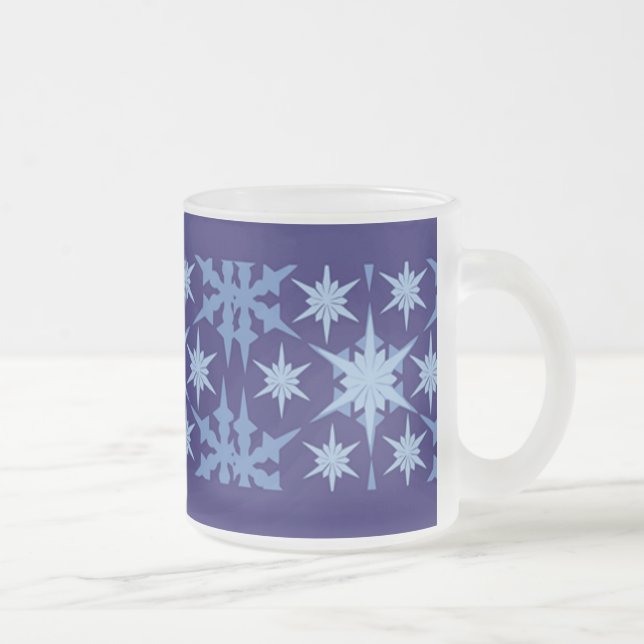 Taza De Cristal Esmerilado Mug de vidrio escarpado de vacaciones azules (Derecha)