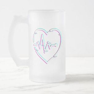 Taza De Cristal Esmerilado Mug de vidrio escarpado para revisión cardíaca