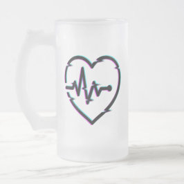 Taza De Cristal Esmerilado Mug de vidrio escarpado para revisión cardíaca