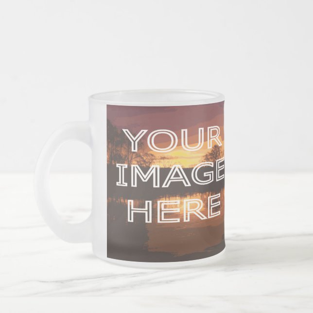 Taza De Cristal Esmerilado Mug. de vidrio fotográfico personalizado (Izquierda)
