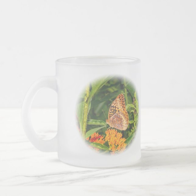 Taza De Cristal Esmerilado Mug de vidrio Fritillary de gran esparcimiento (Izquierda)