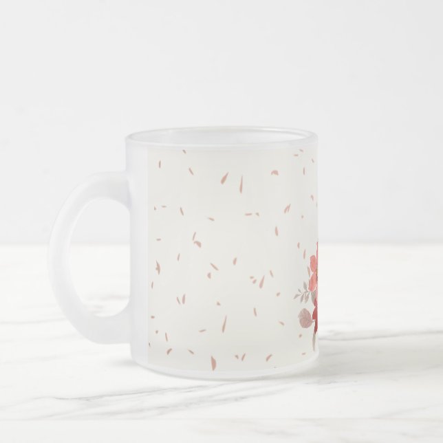 Taza De Cristal Esmerilado Mug de vidrio rojo (Izquierda)