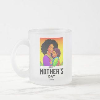 Taza De Cristal Esmerilado Mug del Día de la Madre del Vidrio