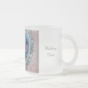 Taza De Cristal Esmerilado Mug del favor de la boda