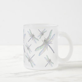 Taza De Cristal Esmerilado Mug DRAGONFLIES (vidrio esmerilado)