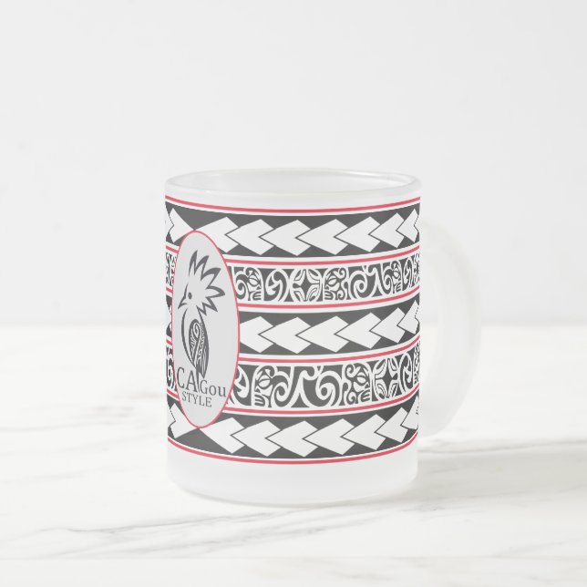 Taza De Cristal Esmerilado Mug en verre glacé Tribal Ethnic (Anverso derecho)