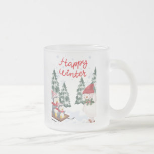 Taza De Cristal Esmerilado Mug escarcha de invierno