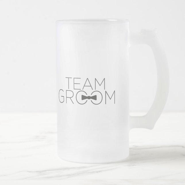 Taza De Cristal Esmerilado Mug escarcha de Team Groom (Derecha)