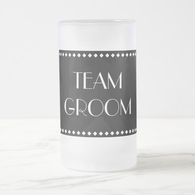 Taza De Cristal Esmerilado Mug escarcha de Team Groom (Centro)