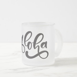 Taza De Cristal Esmerilado Mug escrito a mano por Aloha