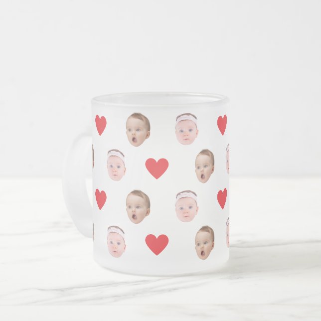 Taza De Cristal Esmerilado Mug facial, tazón fotográfico Personalizado, regal (Anverso izquierdo)