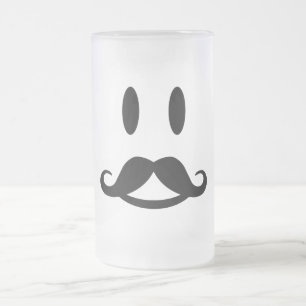 Taza De Cristal Esmerilado Mug feliz de bigote - elegir estilo