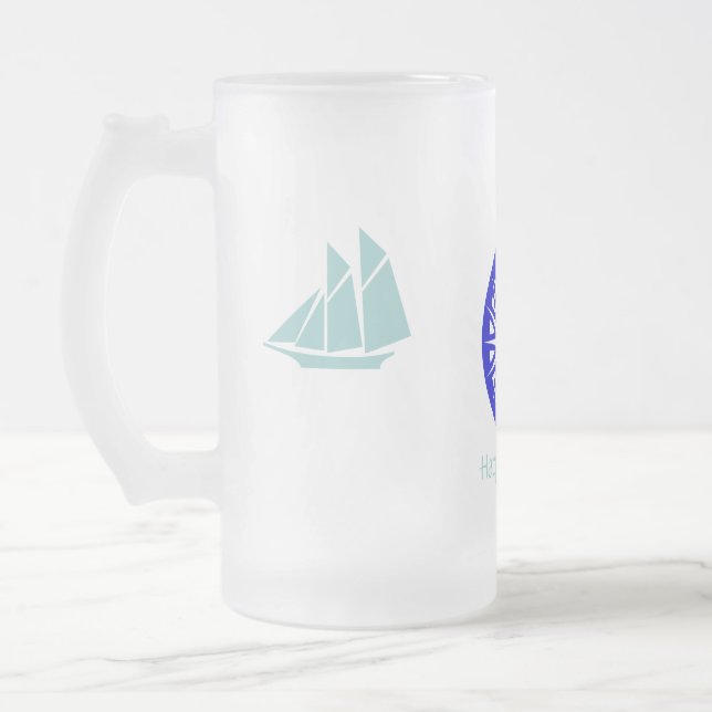 Taza De Cristal Esmerilado Mug - Feliz navegación (Izquierda)