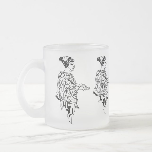 Taza De Cristal Esmerilado Mug Frosted Glass Mug: Antigua estatua griega (Izquierda)